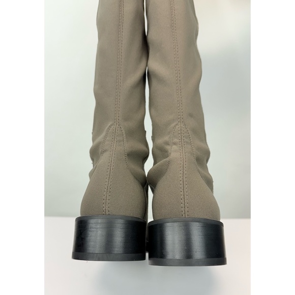 New Stuart Weitzman 5050 Bold Over The Knee Boot Grey Suede Sz 5.5 - Picture 6 of 15